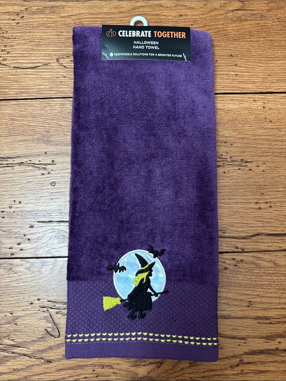Purple Halloween Witch Hand Towel
